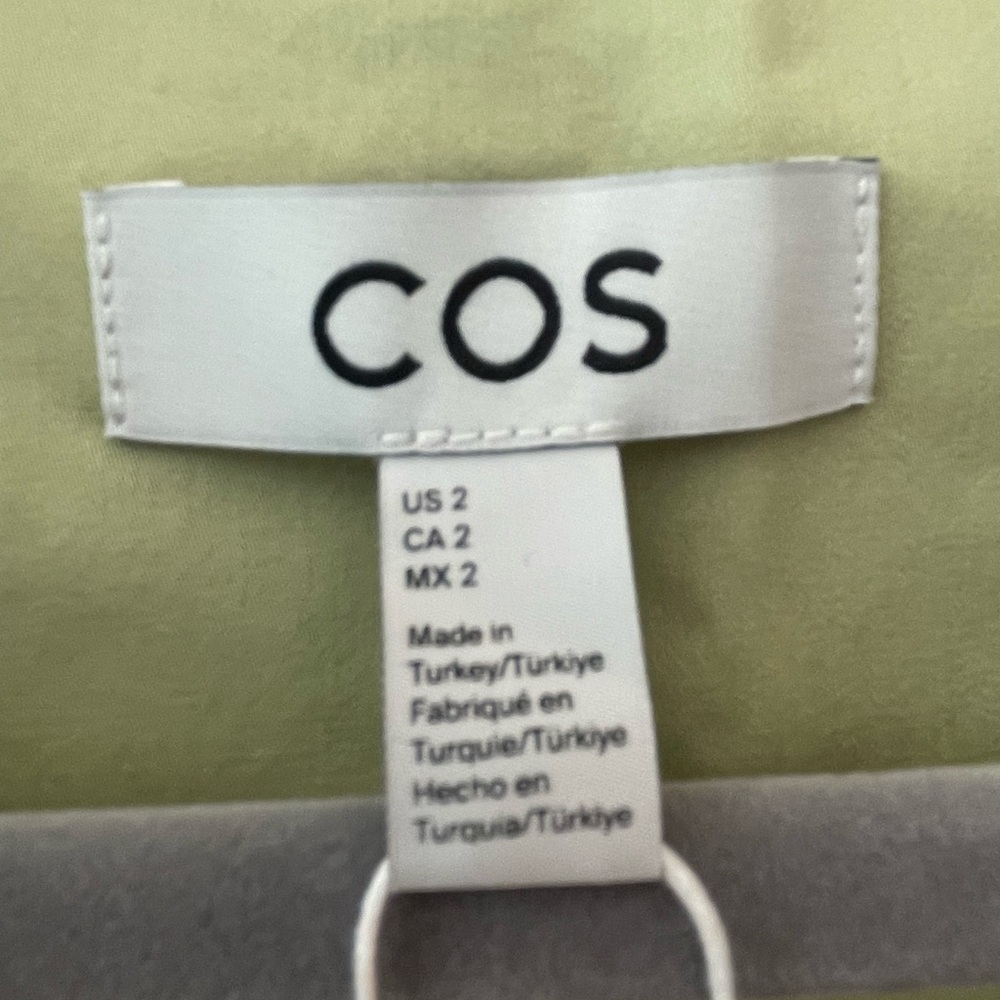 COS women’s pale lime green cotton swing dress. Size 2. NWT. - Picture 10 of 11